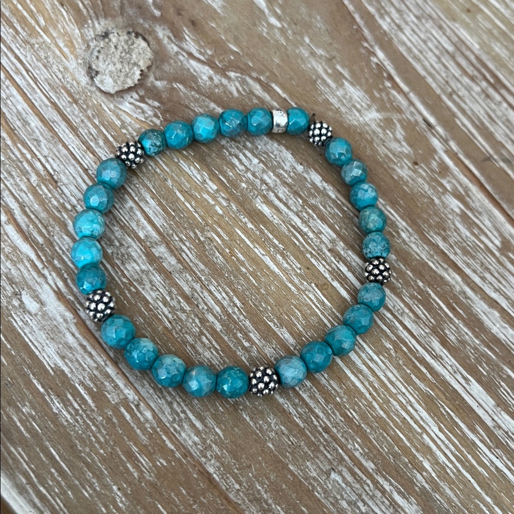 LAGOS Signature Caviar Five Station Sterling Turquoise Bead Bracelet - Picture 3 of 9